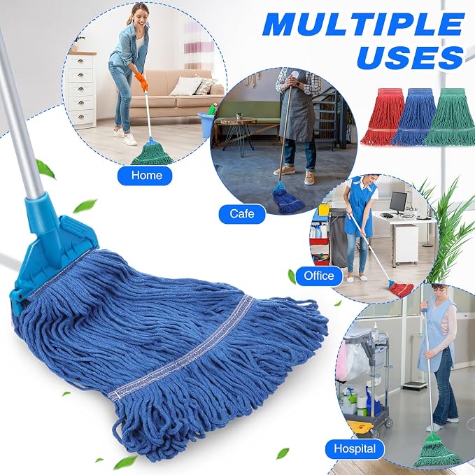 Roshtia 30 Pieces Commercial Mop Head Replacement Floor Cleaning Wet Mop Heads - Image 4