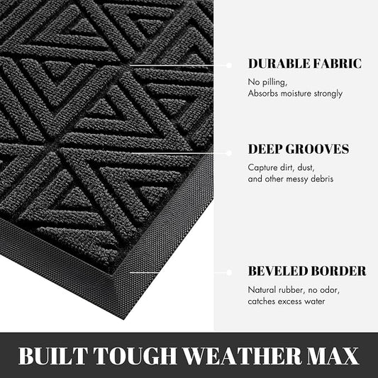 Yimobra Large Door Mat 36x24, All-Weather Waterproof Non-Slip Welcome Matt - Image 2