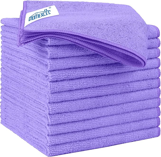 HOMEXCEL Microfiber Cleaning Cloth 12 Pack 12.5 x 12.5 Inch Microfiber Towels by HOMEXCEL