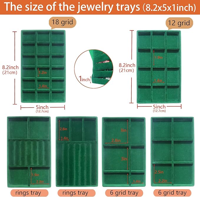 Jewelry Trays Organizer Set of 8 Stackable Jewellry Organizer Trays - Image 5