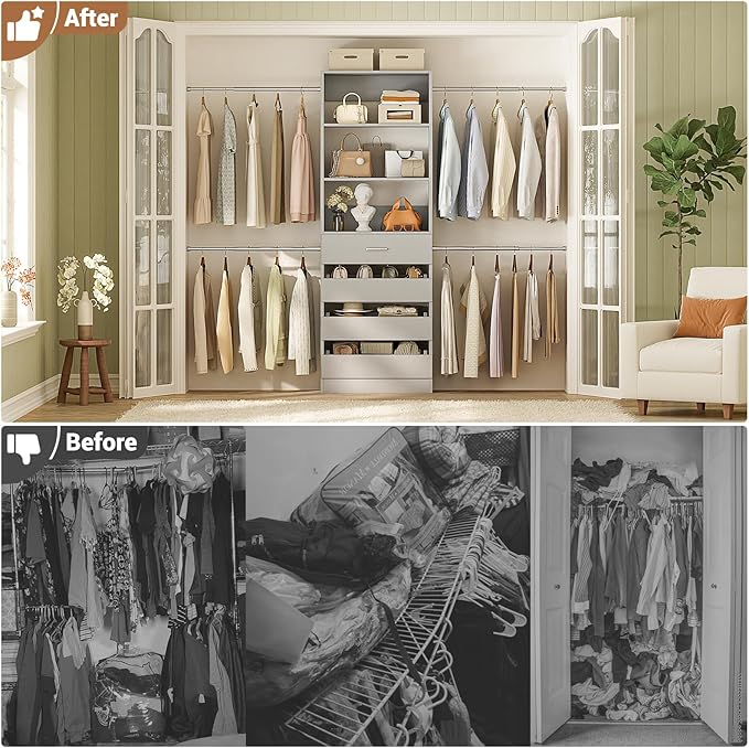Aheaplus Closet System, 4-9Ft Closet Organizer - Image 6