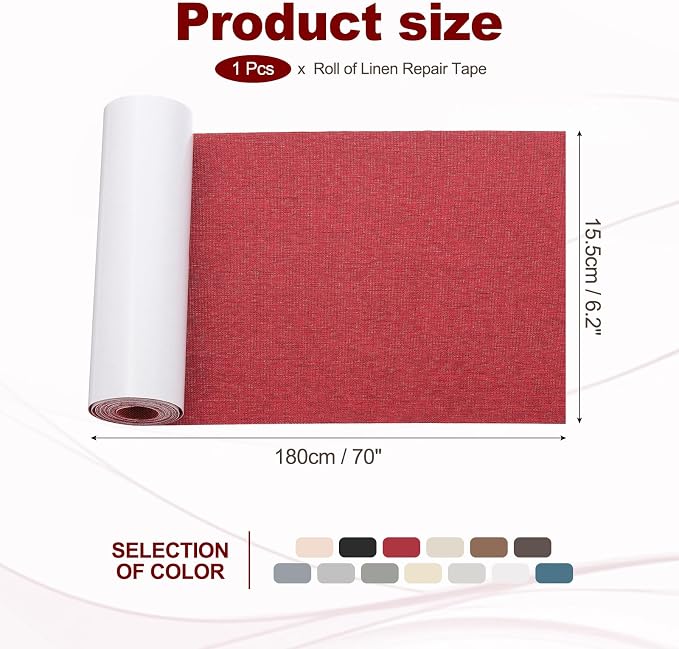 PATIKIL 70x6.2 Inch Linen Repair Tape, Repair Fabric Patch Self Adhesive Couch - Image 2
