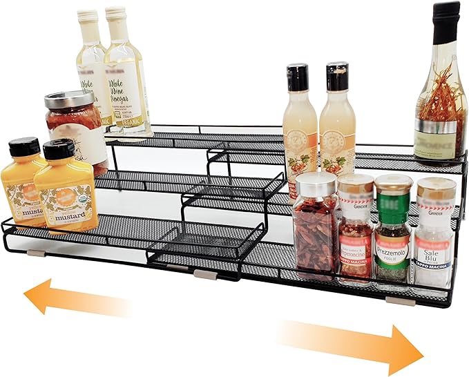 3 Tier Wide Expandable Cabinet Spice Rack Organizer by DOTORYDESIGN