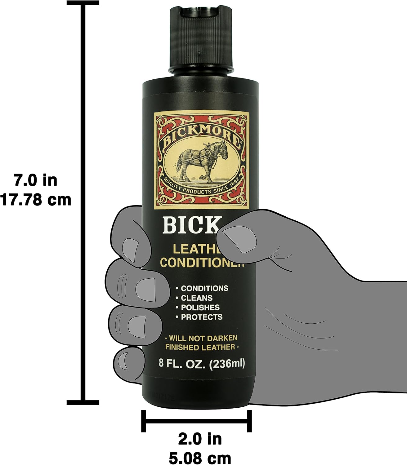 Bick 4 Leather Conditioner & Cleaner, Won't Darken Boots, Couch, Bags 8 oz | Made in USA, For Shoes, Furniture, Jackets, Auto Interiors, Apparel & Accessories