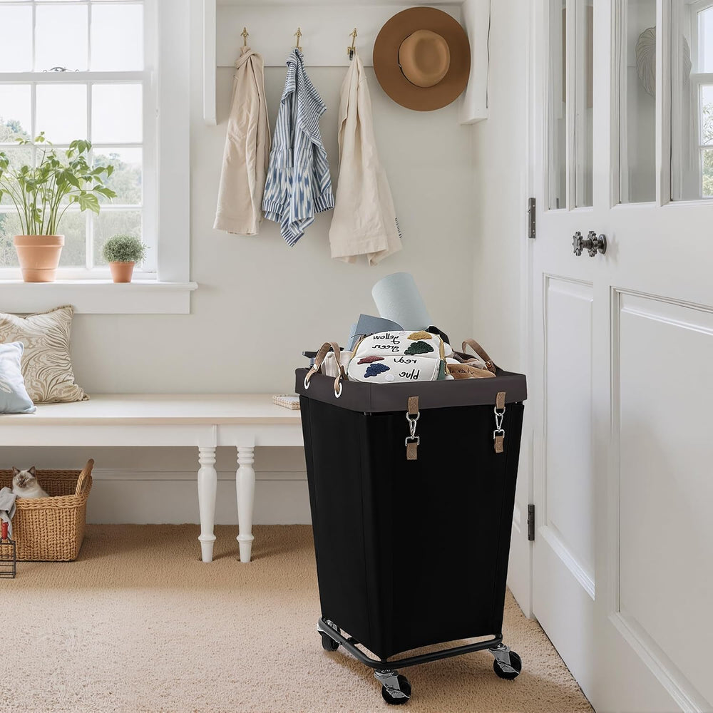 StorageWorks 110L Laundry Basket with Wheels, Rolling Hampers for Clothing