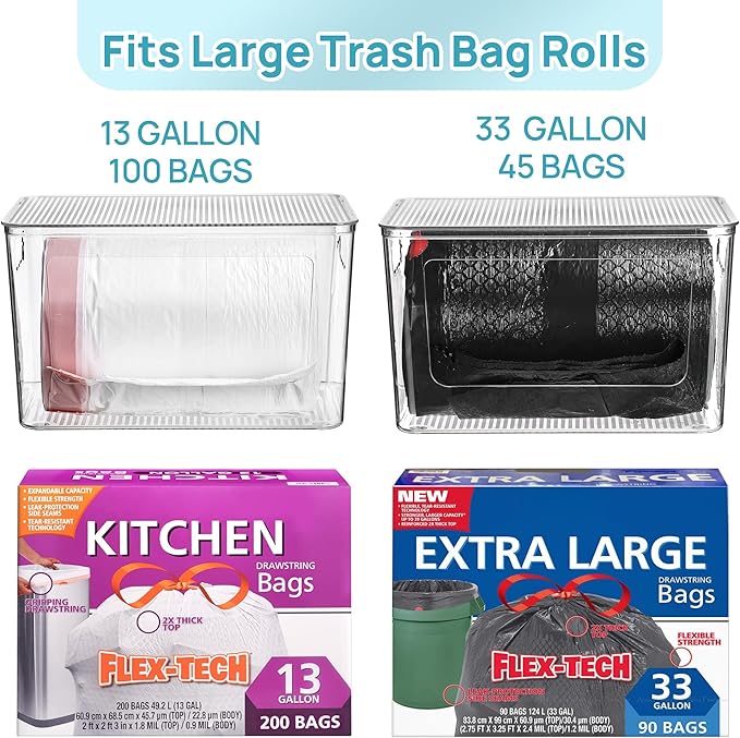 Vtopmart 2 Pack Trash Bag Holder, Stackable Garbage Bag Dispenser - Image 2