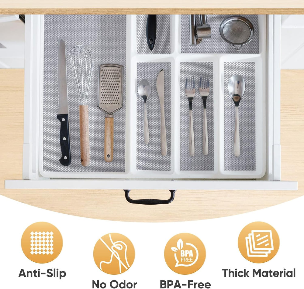 BALEINE Non-Adhesive Drawer Shelf Liners for Kitchen Cabinets, 24'' x...