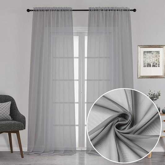 Chyhomenyc 120 Inch Long Sheer Curtains by Chyhomenyc