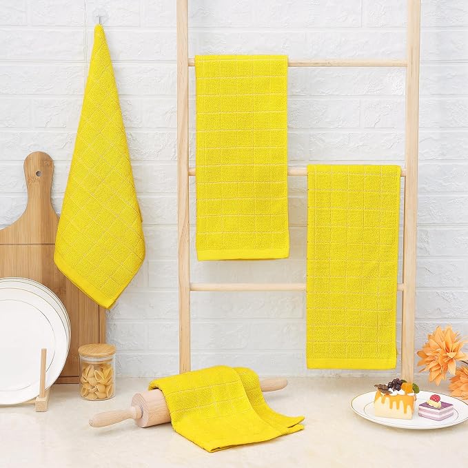 Homaxy 100% Cotton Terry Kitchen Towels, Checkered Designed, Soft and Super - Image 6