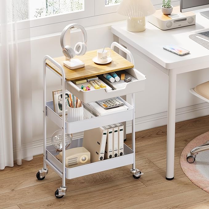 TOOLF 3-Tier Metal Utility Rolling Cart - Image 6