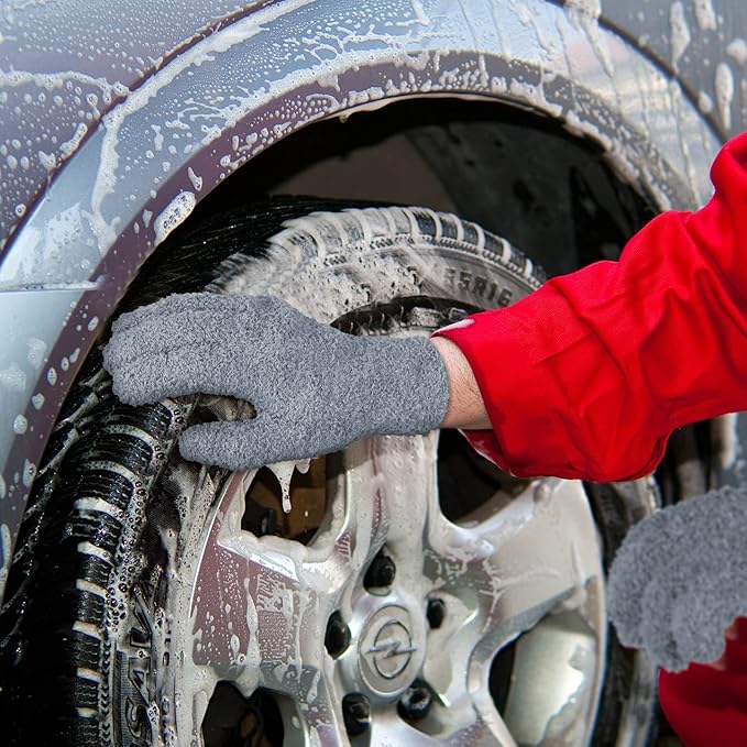 Bencailor 4 Pairs Microfiber Dusting Gloves Washable Reusable Cleaning Gloves - Image 6