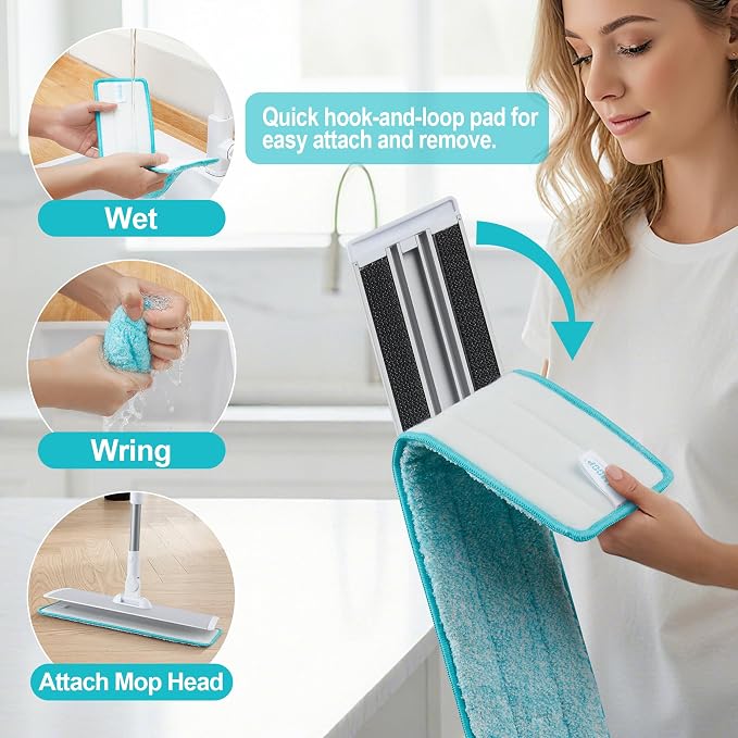 JOYMOOP 18 Inch Dust Mop for Hardwood Floors, Heavy Duty Industrial Wet Dry Mops - Image 3