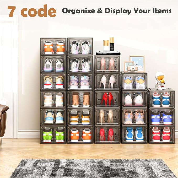 7 code Large Clear Shoe Boxes Organizer【Thicker Material】 Stronger Shoe Box - Image 9