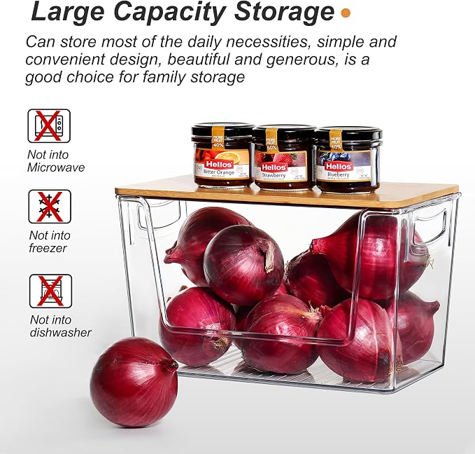 Pantry Organizers Storage, 2 Pack Stackable Kitchen Counter Bins - Image 3
