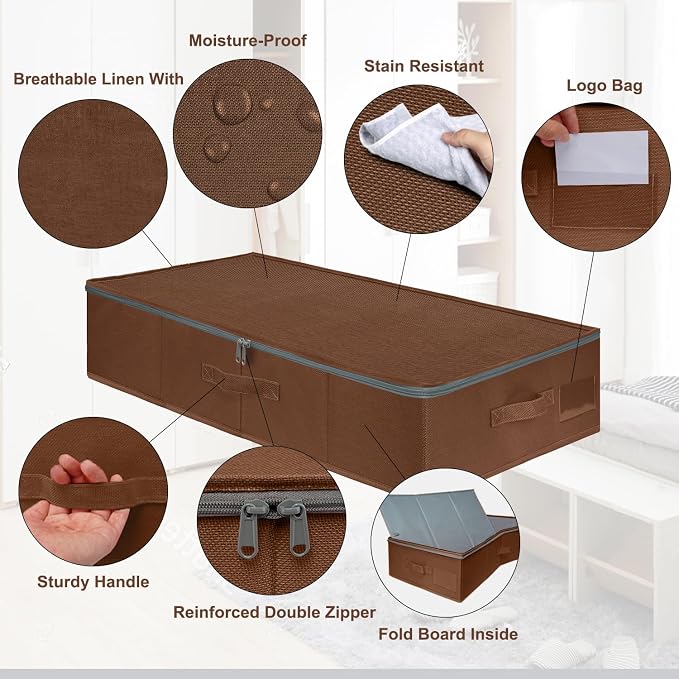 punemi Underbed Storage Box, Under Bed Clothes Storage - Image 3
