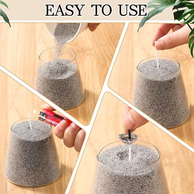 MTLEE Candle Sand 3.3 lb DIY Pearled Candle Making Kit Included 20 Pcs Wicks - Image 4