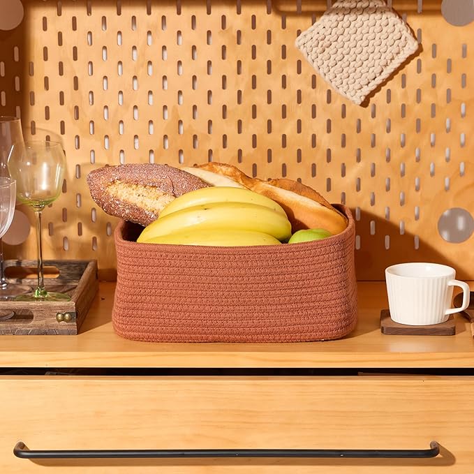 Small Storage Baskets for Organizing | Closet Organizer Bins | Shelf Toy Basket - Image 5