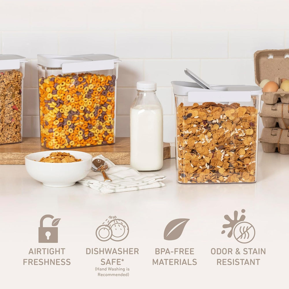 Bentgo Pantry - 6-Piece Airtight Cereal Containers, Easy Push & Pour Lid,...