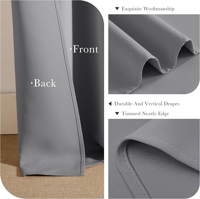 PONY DANCE Sliver Grey Blackout Curtains - Image 5