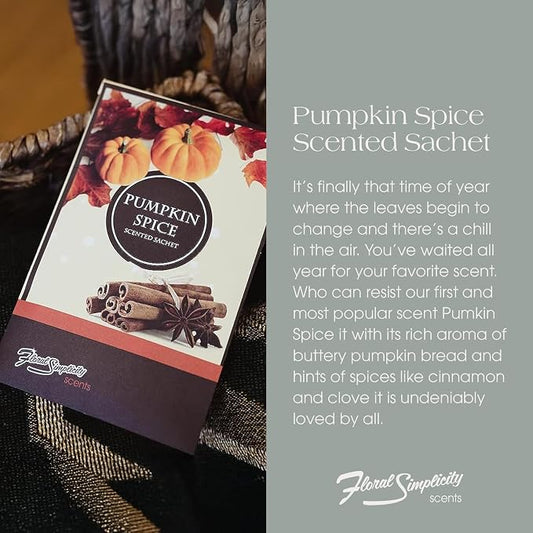 Simplicity Scents Pumpkin Spice Scented Sachets Pack of 3, Fall & Winter - Image 2