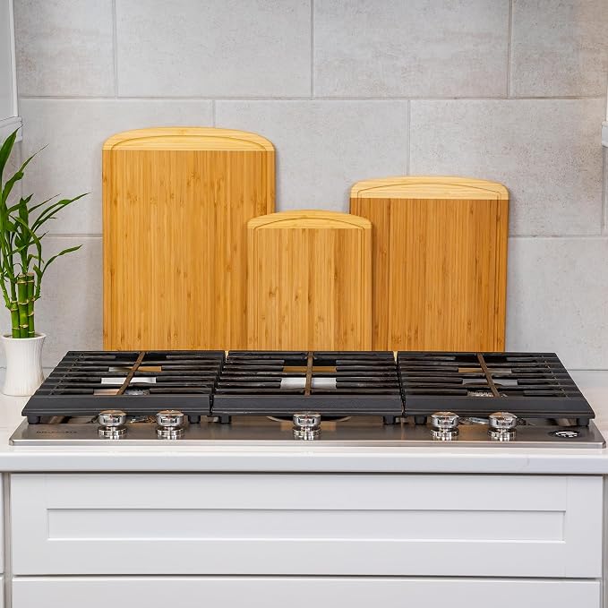 Extra Large Bamboo Cutting Board Set – Wood Cutting Boards - Image 2