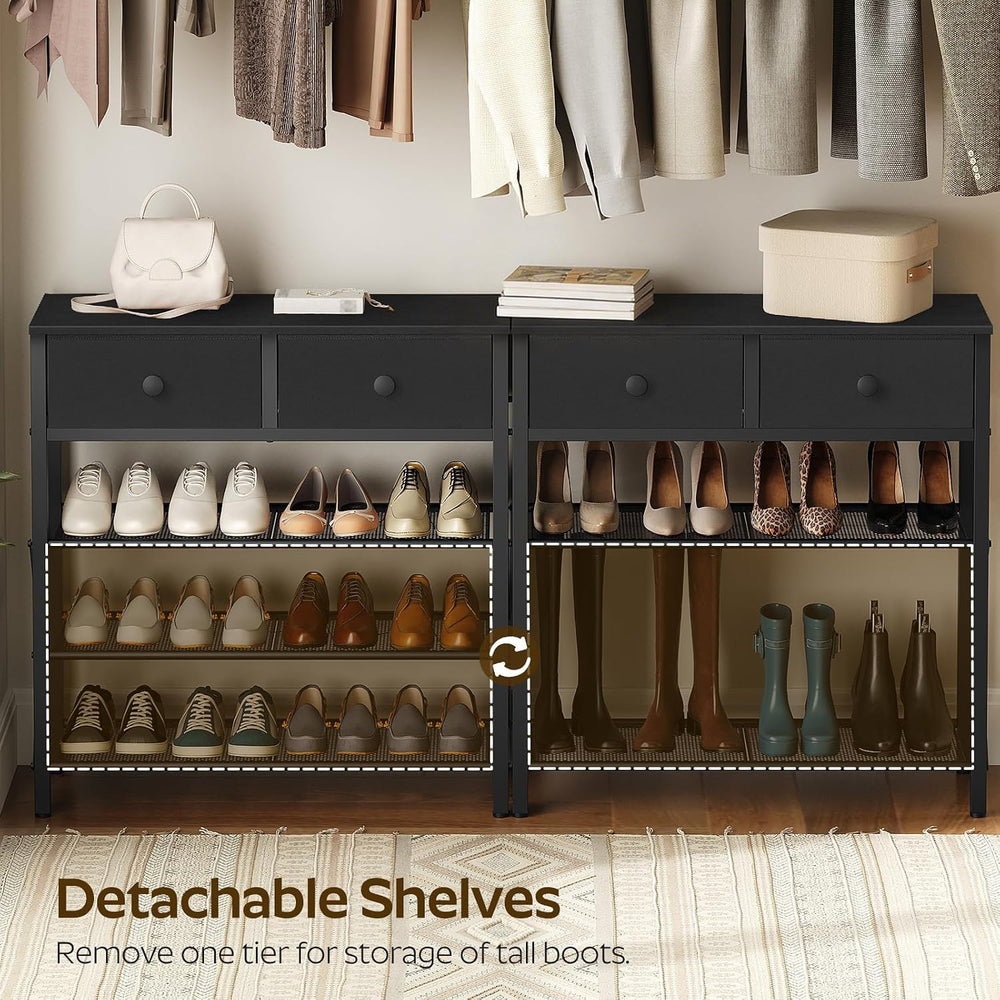 YATINEY 4 Tier Shoe Rack, Large Capacity Shoe Storage Organizer, Metal Shoe S...