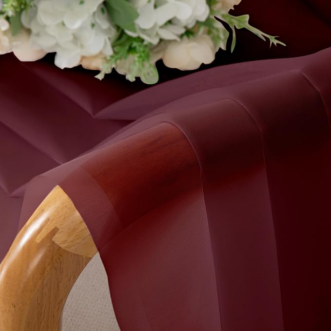 Chyhomenyc Sheer Valances for Windows 2 Pack, 42W x 14L inches Small Window - Image 3
