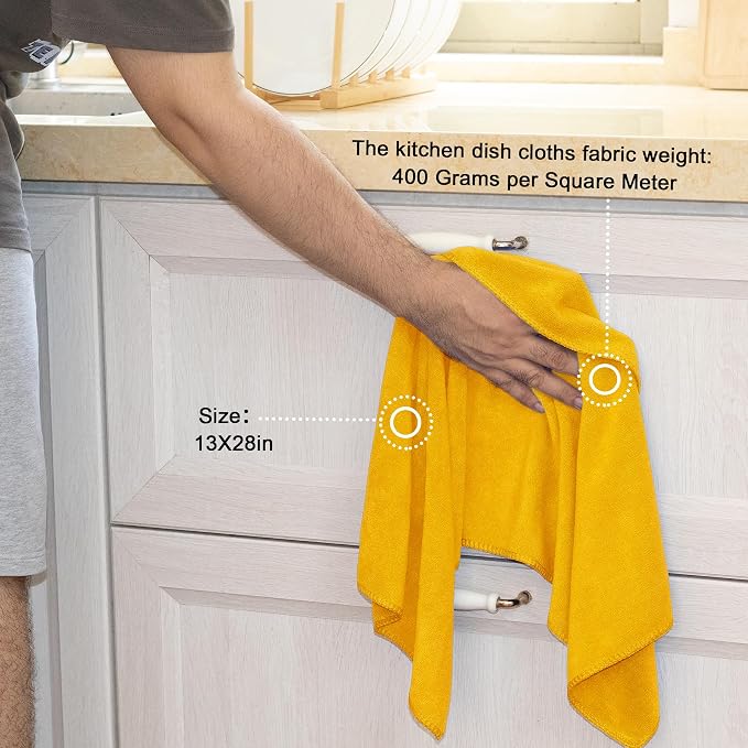 kimteny 13x28 Inches Kitchen Cloth Dish Towels, 400 GSM Premium Dishcloths - Image 2