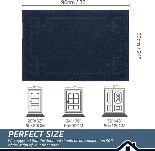 BEQHAUSE Door Mat 24" x 36", Non-Slip Door Mats Indoor Entryway Rugs Washable - Image 2
