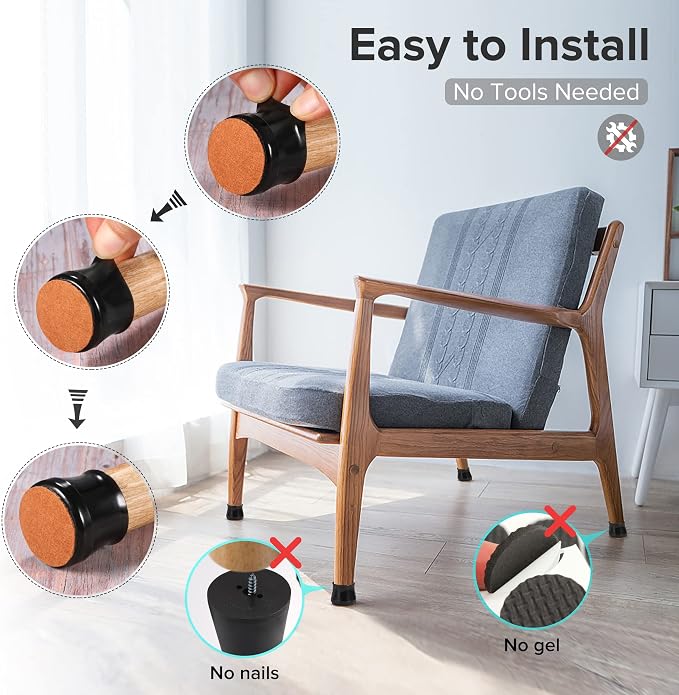 24PCS Upgraded Silicone Chair Leg Floor Protectors - Image 5
