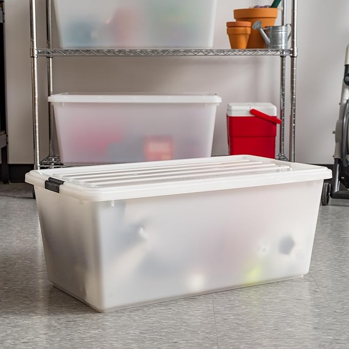 IRIS USA 91 Qt Stackable Plastic Storage Bins - Image 4