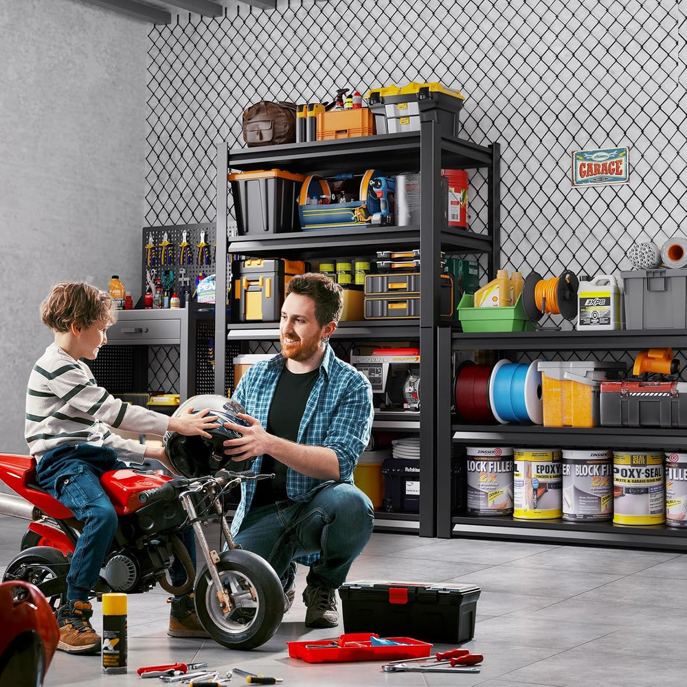 71" H Garage Shelving 5-Tier Heavy Duty Storage Shelves, Adjustable Meta...