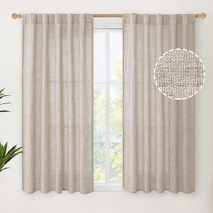 YoungsTex Linen Curtains 48 Inch Length by YoungsTex