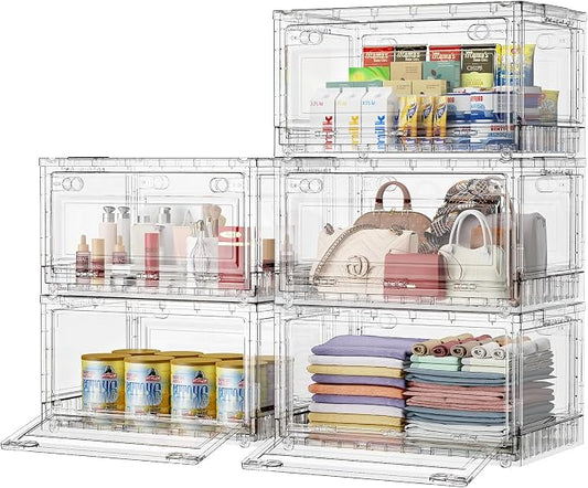 BROVIEW Clear Stackable Storage Bins Drawers, Open Front Large Plastic Storage by BROVIEW-EnjoytheArtofLife
