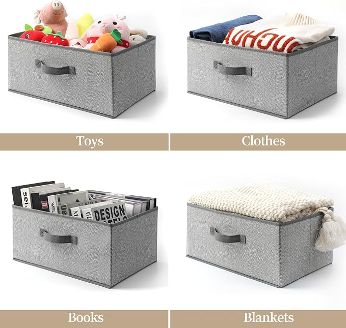 Storage Baskets, 15.7 Inch Woven Fabric Bins, Storage Cubes - Image 4