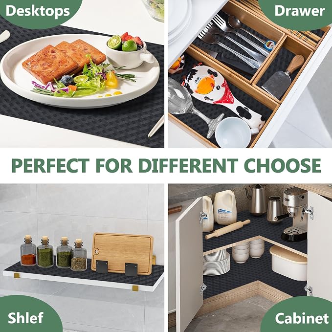 Shelf Liners, Non-Adhesive Drawer Liner, Waterproof & Oil-Proof Kitchen Cabinet - Image 6