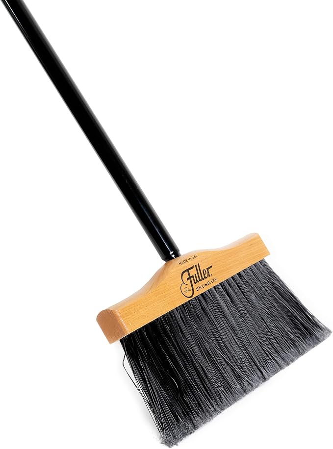 10” Upright Broom with 2 Piece Black Steel Threaded Handle by FullerBrush