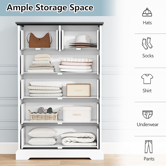 6 Drawer Dresser for Bedroom, Rustic Farmhouse Dresser - Image 4