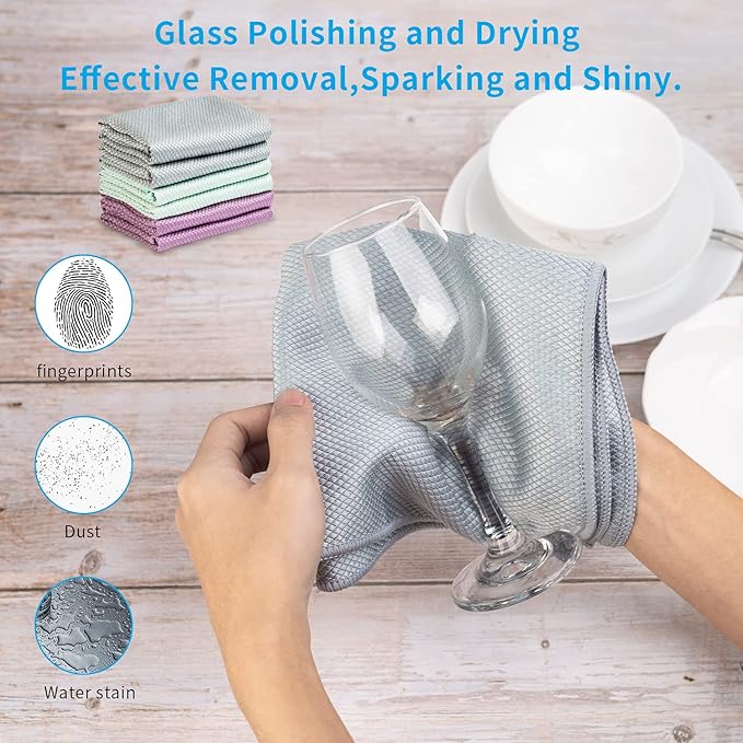 Streak Free Lint Free Microfiber Window Cleaning Cloth, Best Glass Car Shiny - Image 3