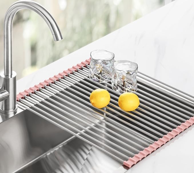 Tomorotec 17.7" x 15.5" Roll Up Dish Drying Rack Over Sink Drying Rack Sink - Image 9