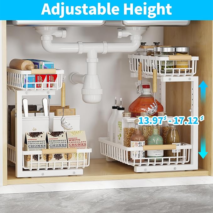 Under Sink Organizer, 2 Tier Slide Out Under Sink Organizers and Storage - Image 2