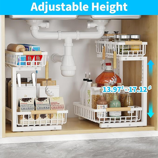 Under Sink Organizer, 2 Tier Slide Out Under Sink Organizers and Storage - Image 2