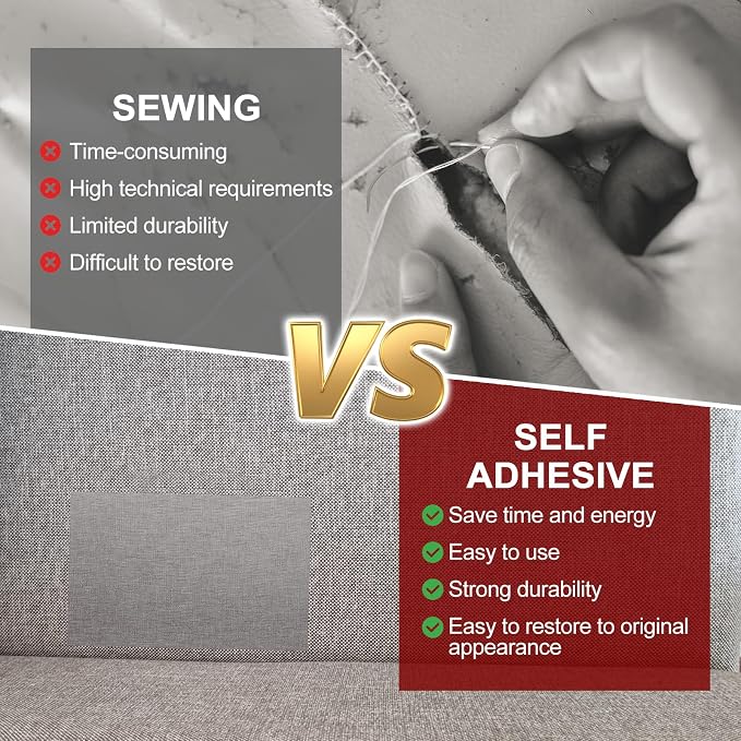 PATIKIL 70x6.2 Inch Linen Repair Tape, Repair Fabric Patch Self Adhesive Couch - Image 5