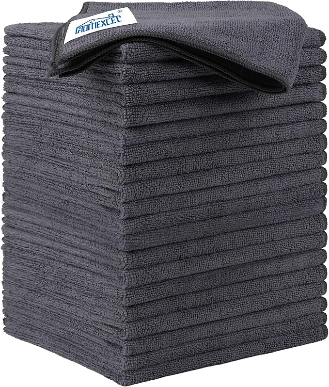 HOMEXCEL Microfiber Cleaning Cloth 20 Pack 11.5 x 11.5 inch Microfiber Towels by HOMEXCEL