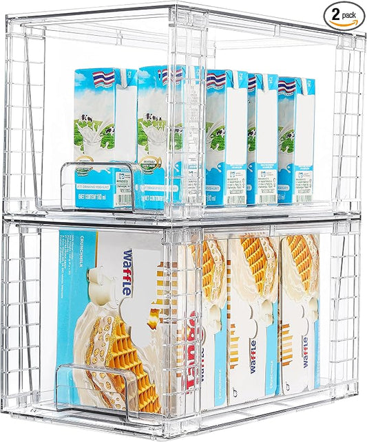 Vtopmart 2Pack Large Stackable Kitchen Pantry Storage Drawers, Acrylic Drawer by Vtopmart