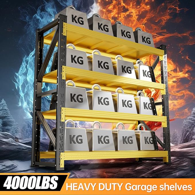 4000LBS Storage Shelves Heavy Duty, 4 Tier Adjustable Shelf, Garage Storage - Image 3