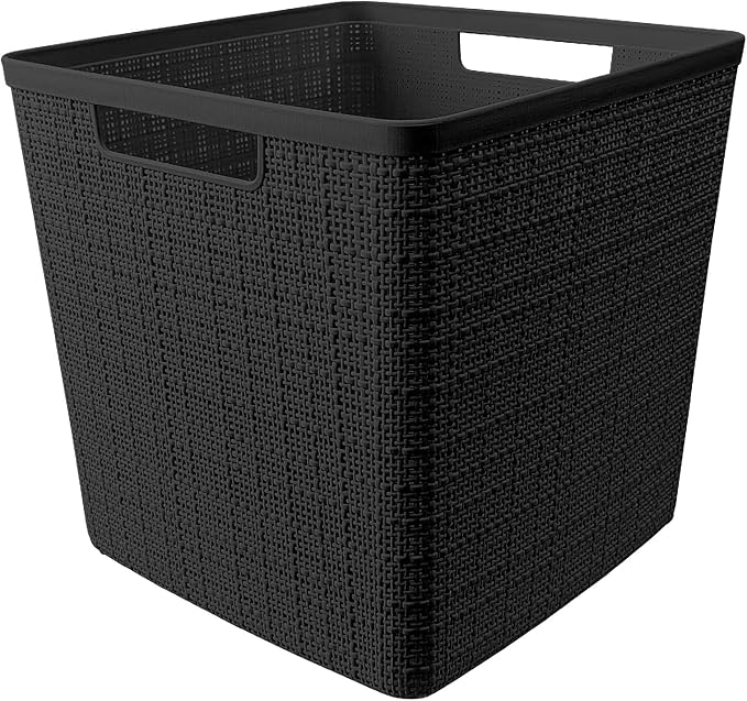 Curver Set of 4 Jute Large Cube Decorative Plastic Organization and Storage - Image 3
