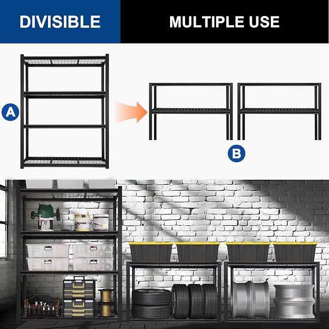 BILT HARD 46" W x 24" D x 72" H Heavy Duty Garage Shelving, 4-Tier Industrial - Image 5