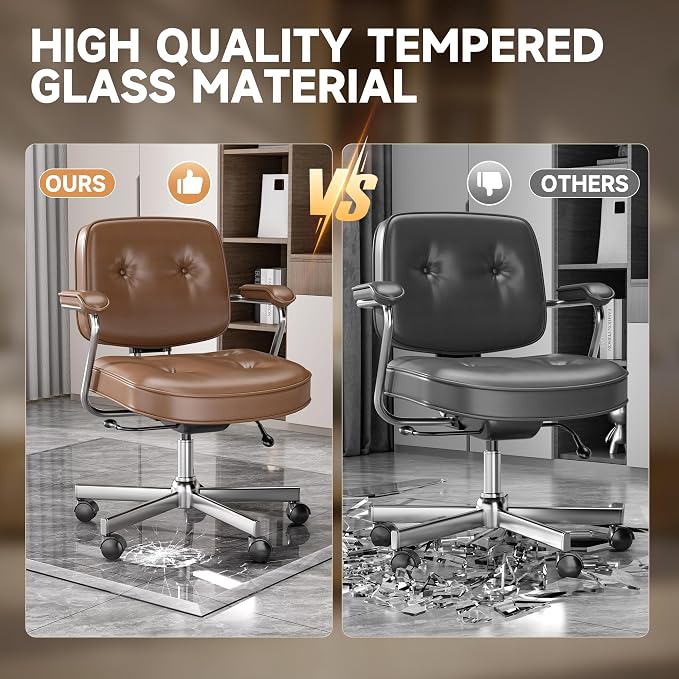 50“ x 44” Beveled Edge Glass Chair Mat - Image 5