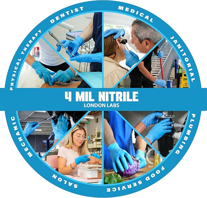 Synsafe 4 Mil - Blue Nitrile Exam Gloves –Disposable Latex Free & Powder Free – - Image 5